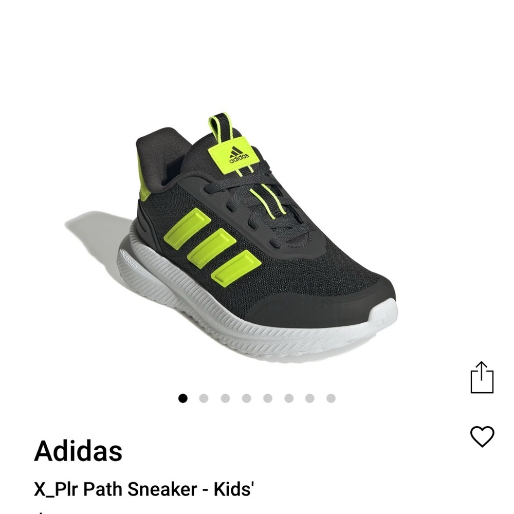 Adidas Black and Green Sneakers kids